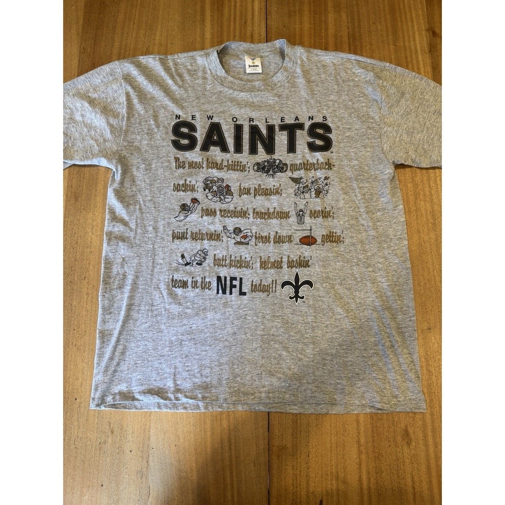 VINTAGE NEW ORLEANS SAINTS T-SHIRT SIZE XL Single Stitch Football Vintage Sports